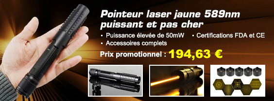 Pointeur laser jaune 589nm puissant