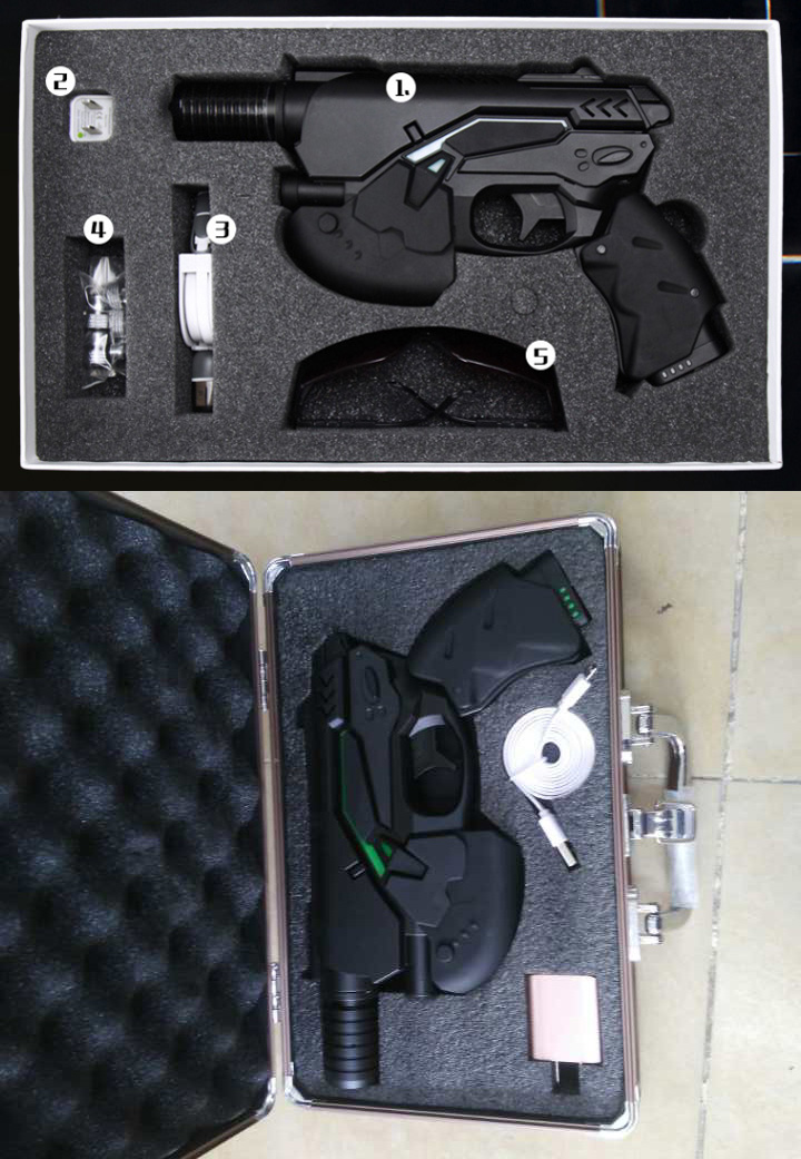 Pistolet laser bleu USB 2W / 3W puissant et multifonctionnel