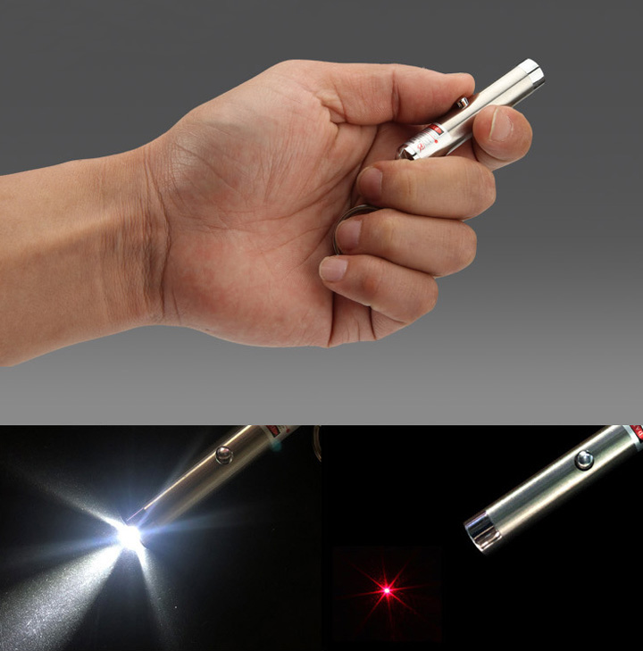 Lampe de poche LED mini et pas cher avec laser rouge