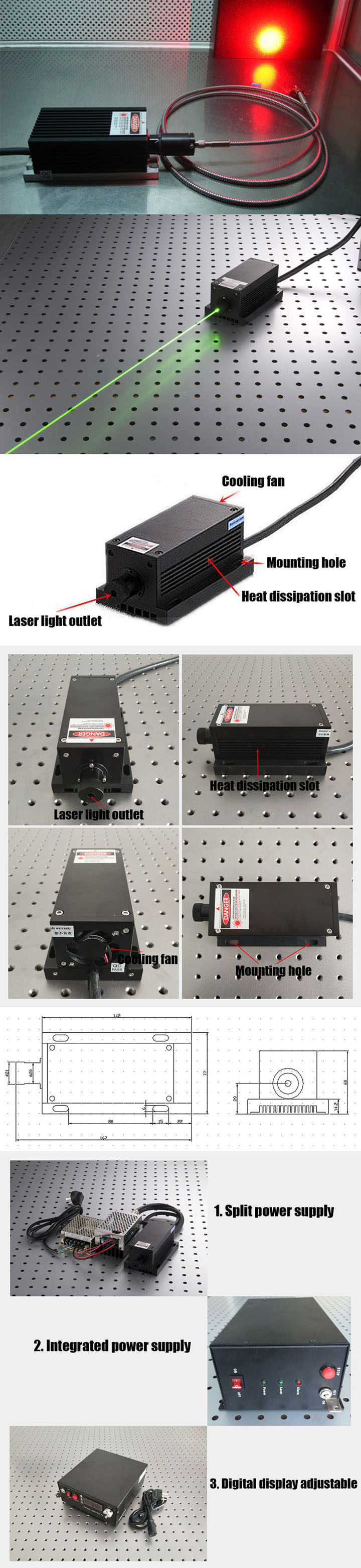 Module laser vert à état solide pompé par diode