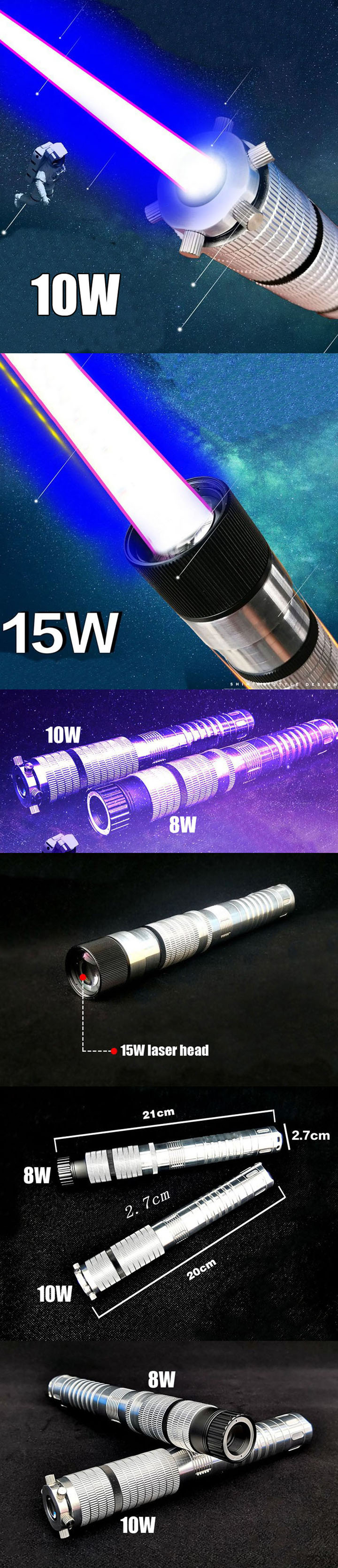 Pointeur laser 8W / 10W / 15W